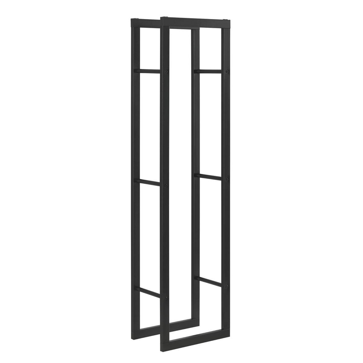 KAMINHOLZREGAL Kasan - Schwarz, Metall (40/150/25cm) - [en.casa]