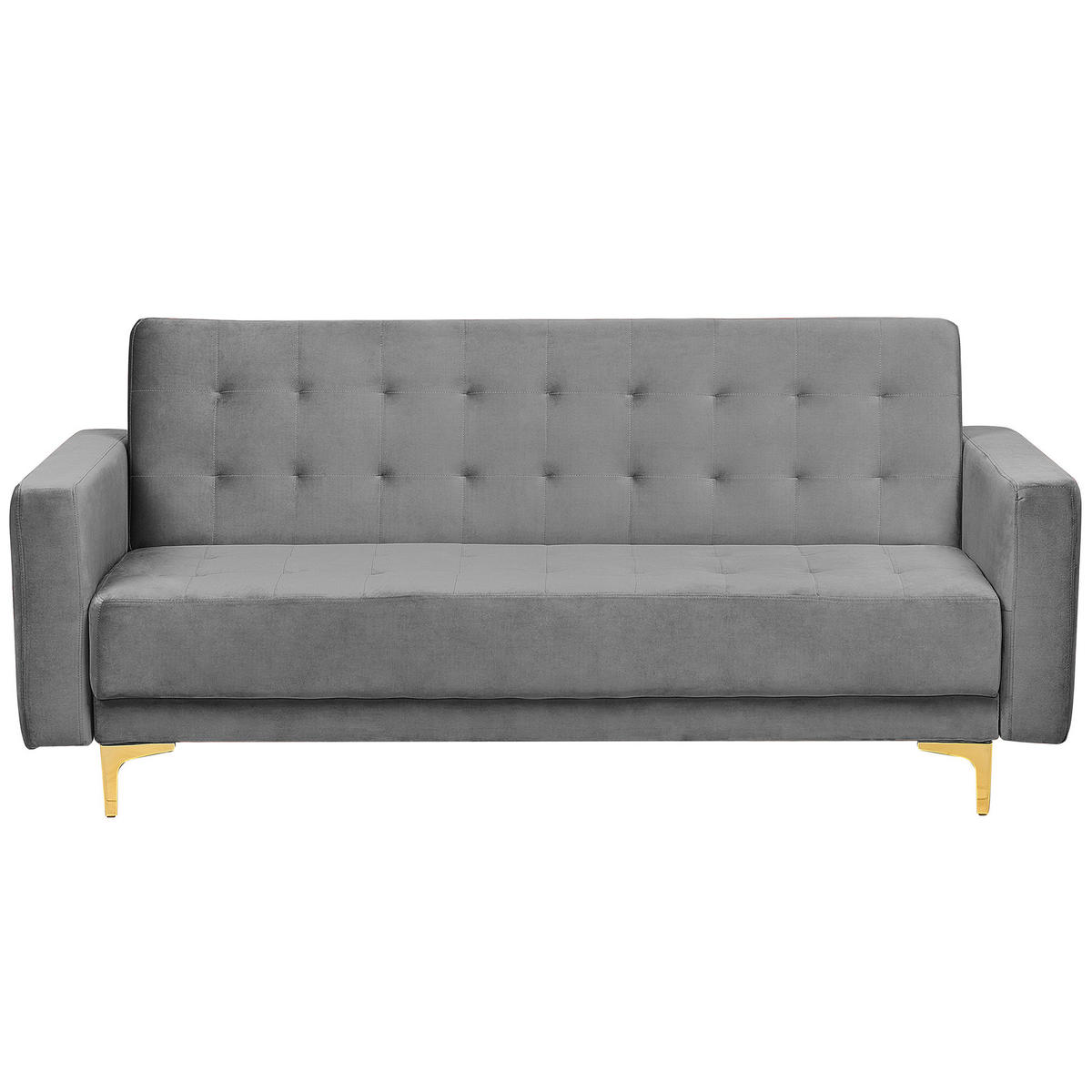 3-SITZER-SCHLAFSOFA Samtstoff Grau Aberdeen - Grau, Textil (186/83/88cm) - Beliani
