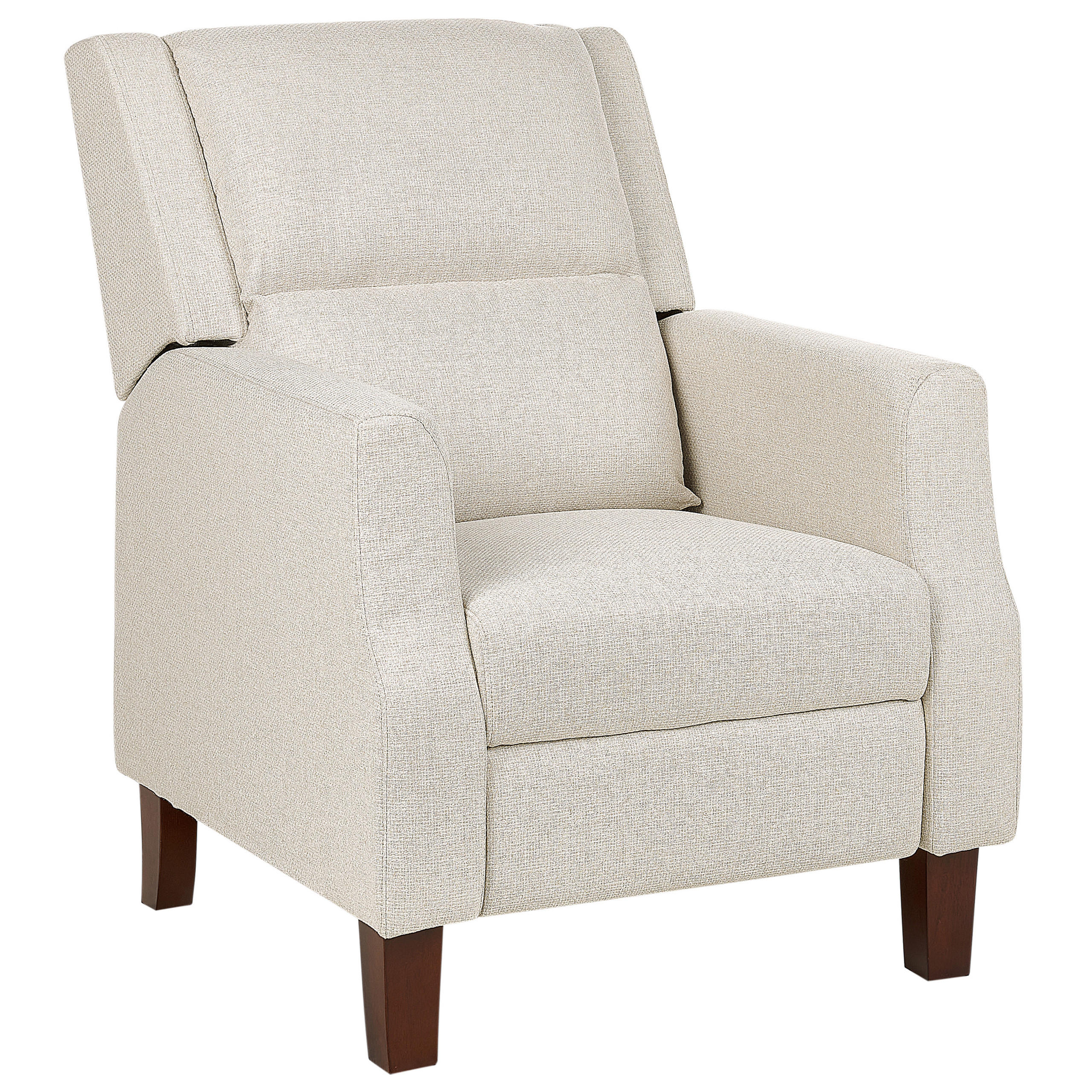 SESSEL creme verstellbar Egersund - Beige/Dunkelbraun, Textil (75/97/92cm) - Beliani