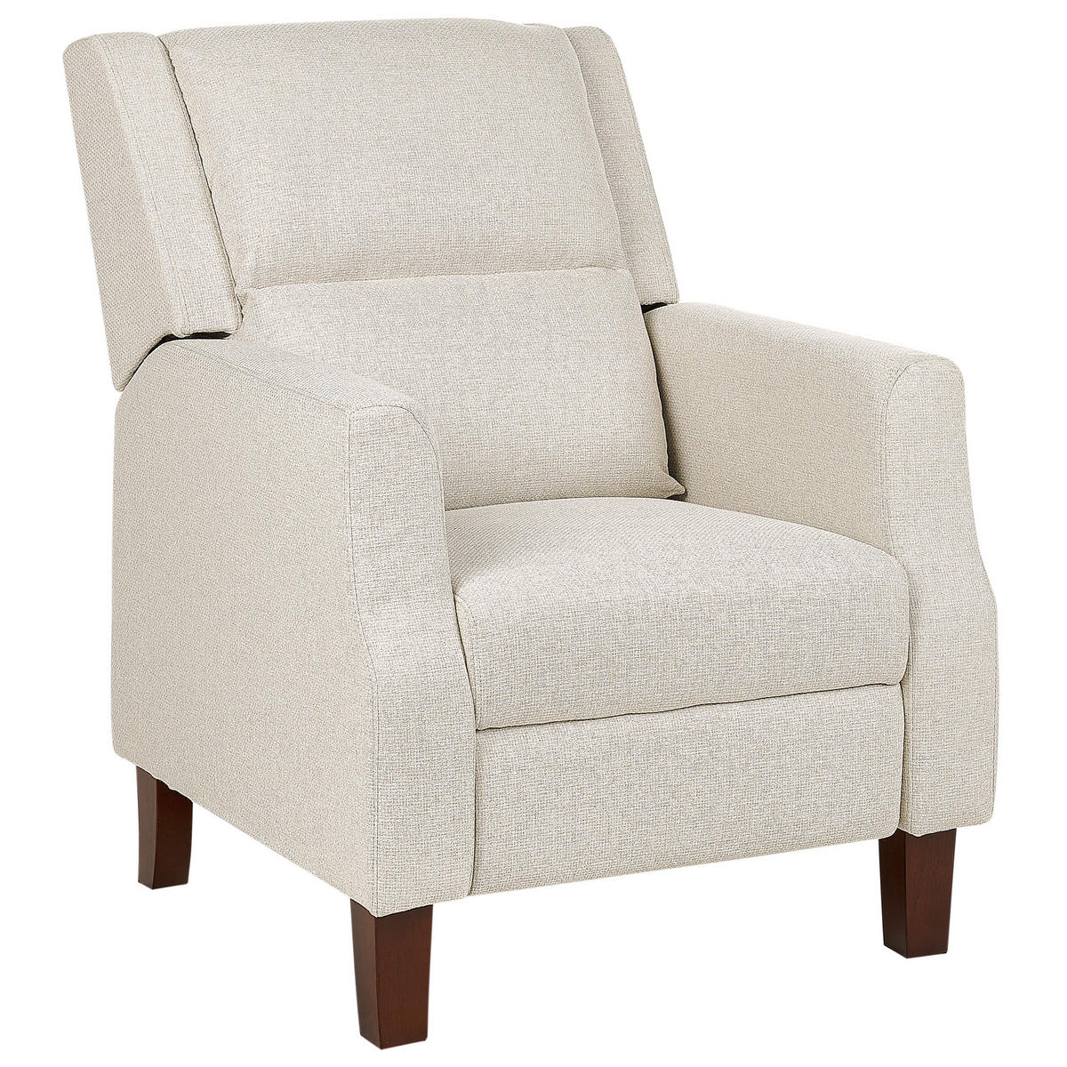 SESSEL creme verstellbar Egersund - Beige/Dunkelbraun, Textil (75/97/92cm) - Beliani