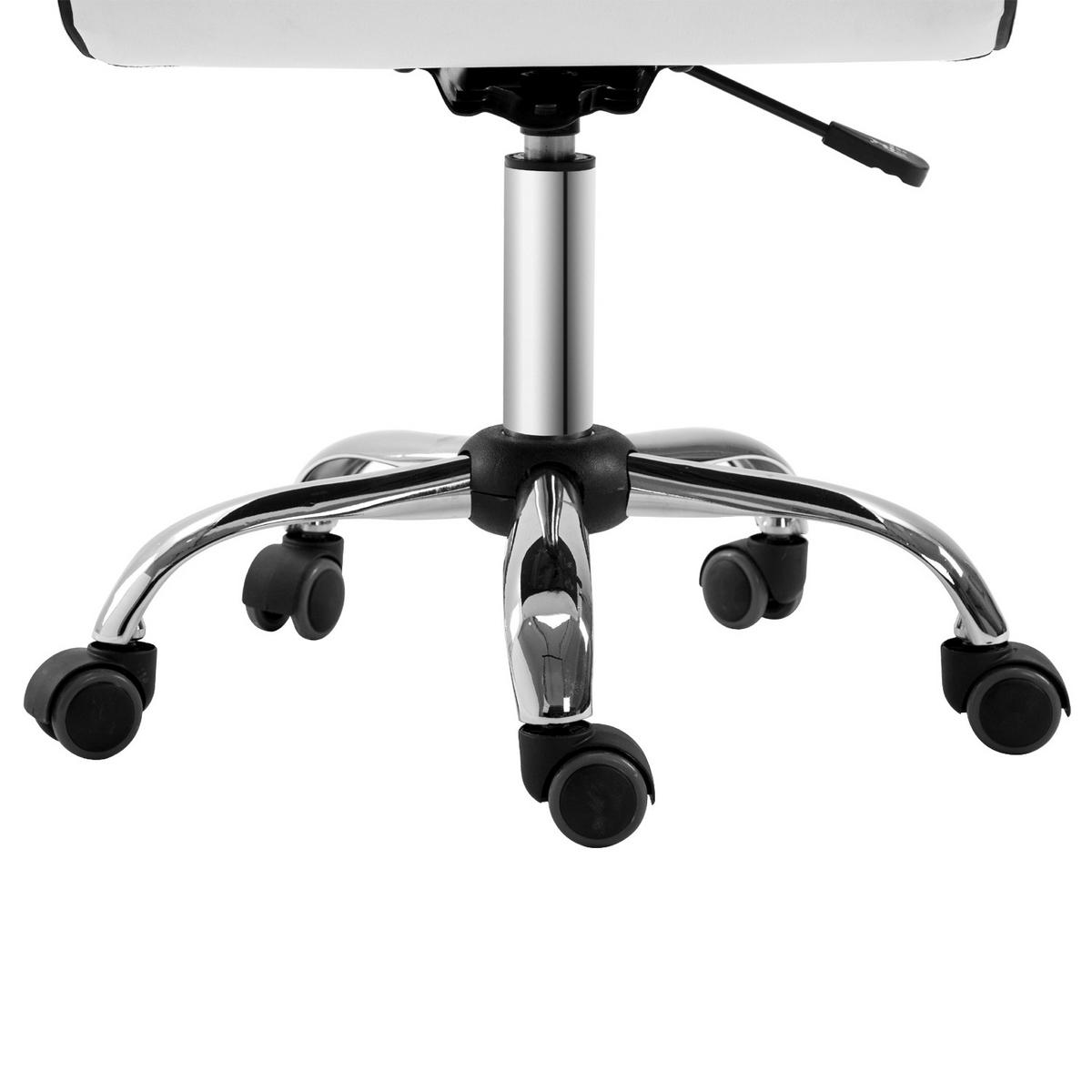FRISEURSTUHL, Drehstuhl, Stahl PU, Weiß - Weiß, Metall (48/90/52cm) - HOMCOM