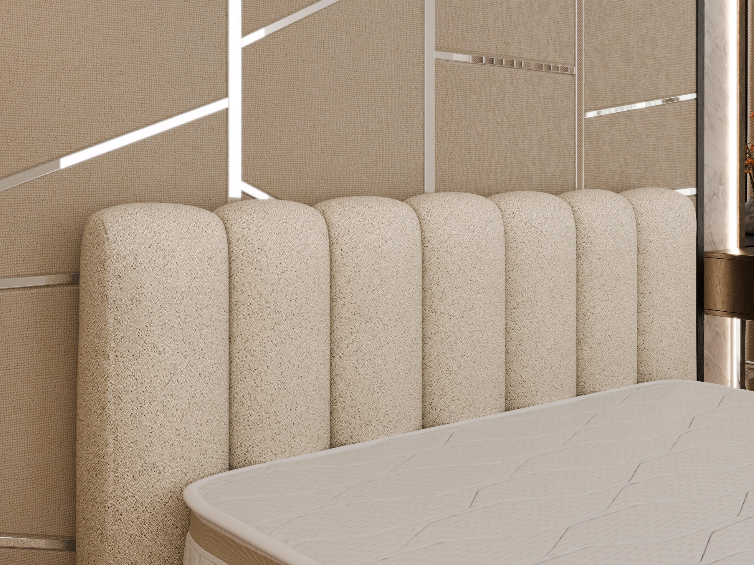 POLSTERBETT Zaira 160x200cm – Elegantes Polsterbett für modernen Wohnstil , ohne matratze, beige - Beige, Holz (160/200cm) - Panda Möbel