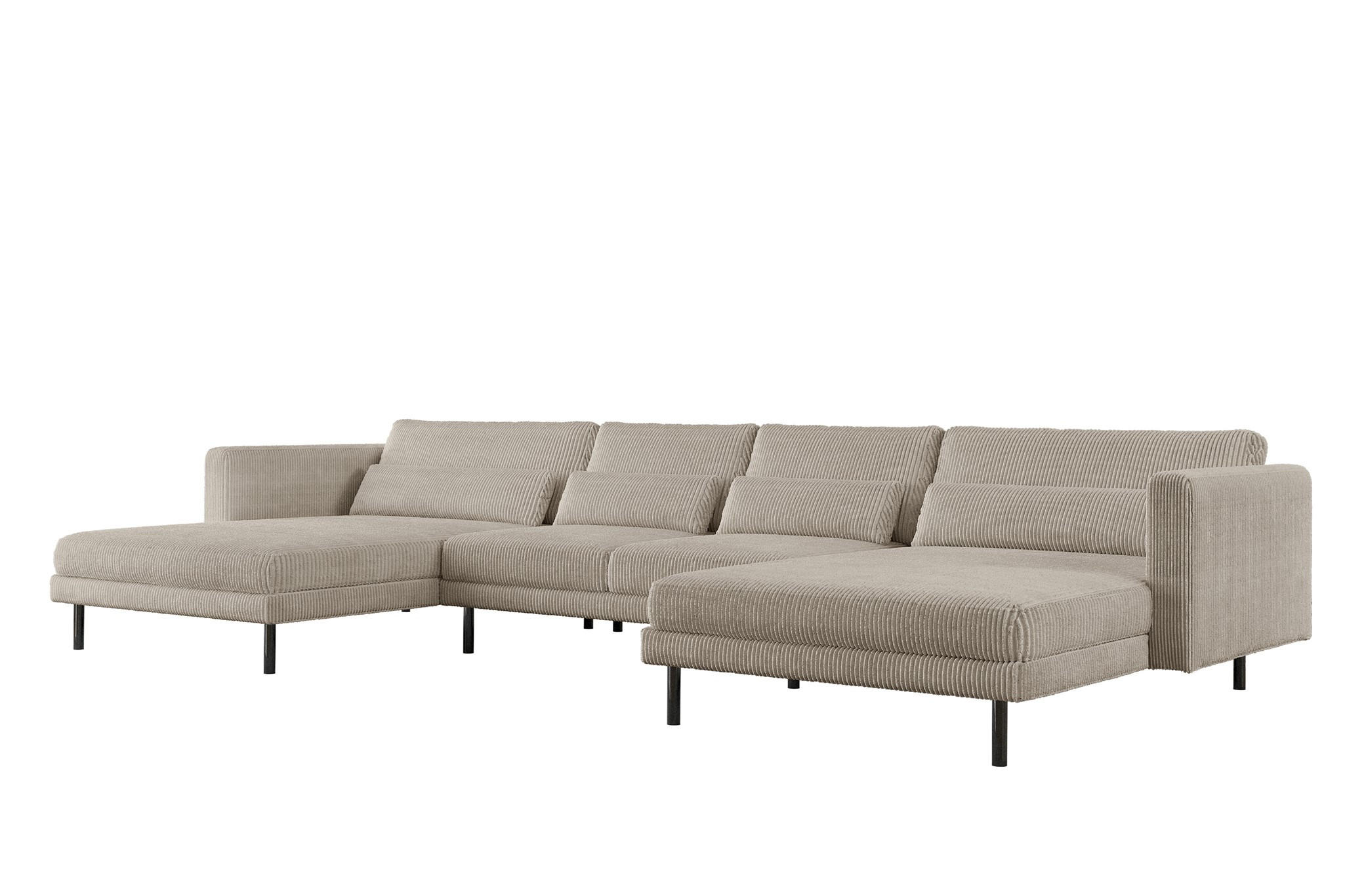 WOHNLANDSCHAFT Agada In Poso - Creme, Holzwerkstoff/Textil (391/83/174cm) - Fun Möbel