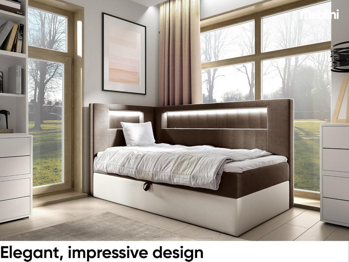 KINDERBETT GARETH 3 - Braun/Weiß, Holzwerkstoff (113/212cm) - Meblini