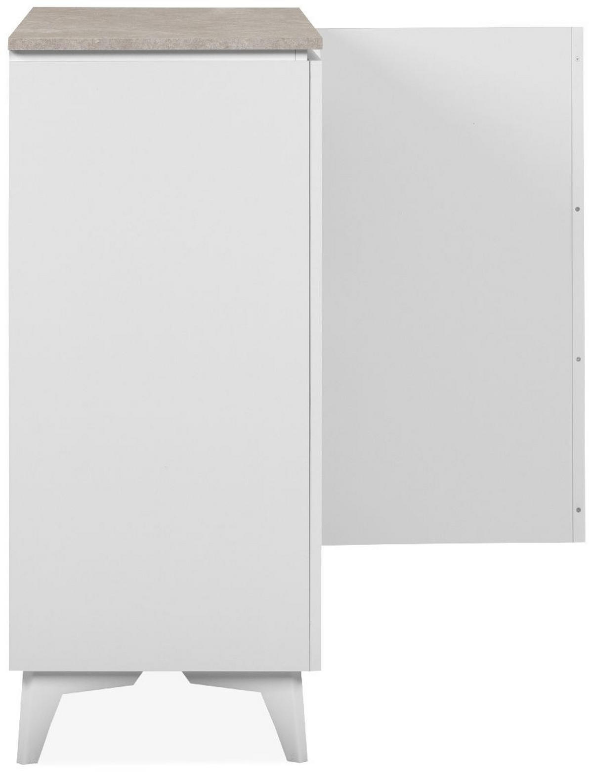 SIDEBOARD 2 Türen L88 cm - BERTRIX - Weiß, Holzwerkstoff (88/92/40cm) - Finori GmbH