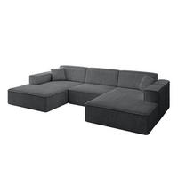 WOHNLANDSCHAFT IREA-U1-v4 - 303x171x79 cm Duneklgrau - Dunkelgrau, Holzwerkstoff/Textil (303/79/171cm) - ALTDECOR