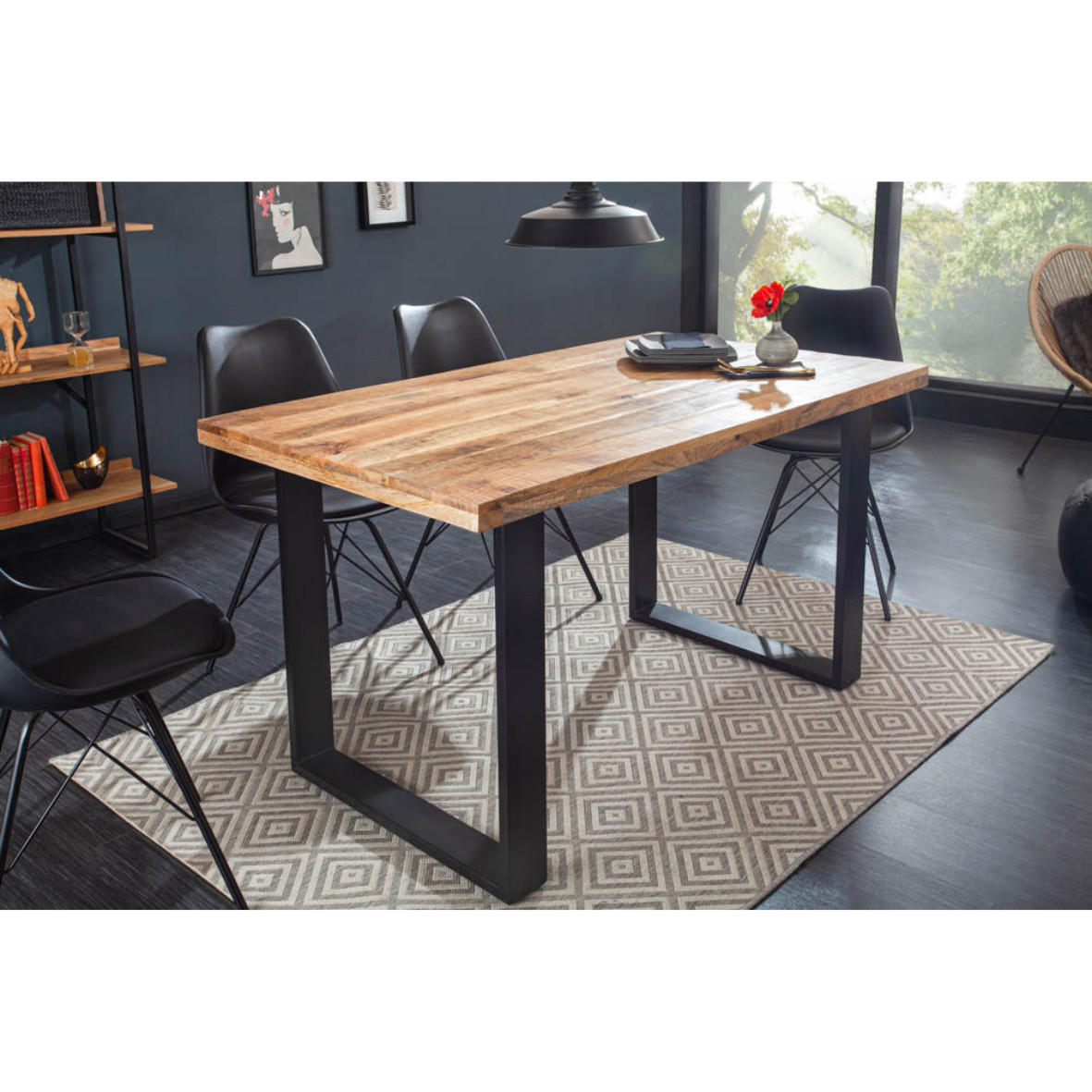 Thumbnail - riess-ambiente Esstisch, Braun, Holz, Holz, Metall, Rechteckig, 120x77x80 cm, Esszimmer, Tische, Esstische