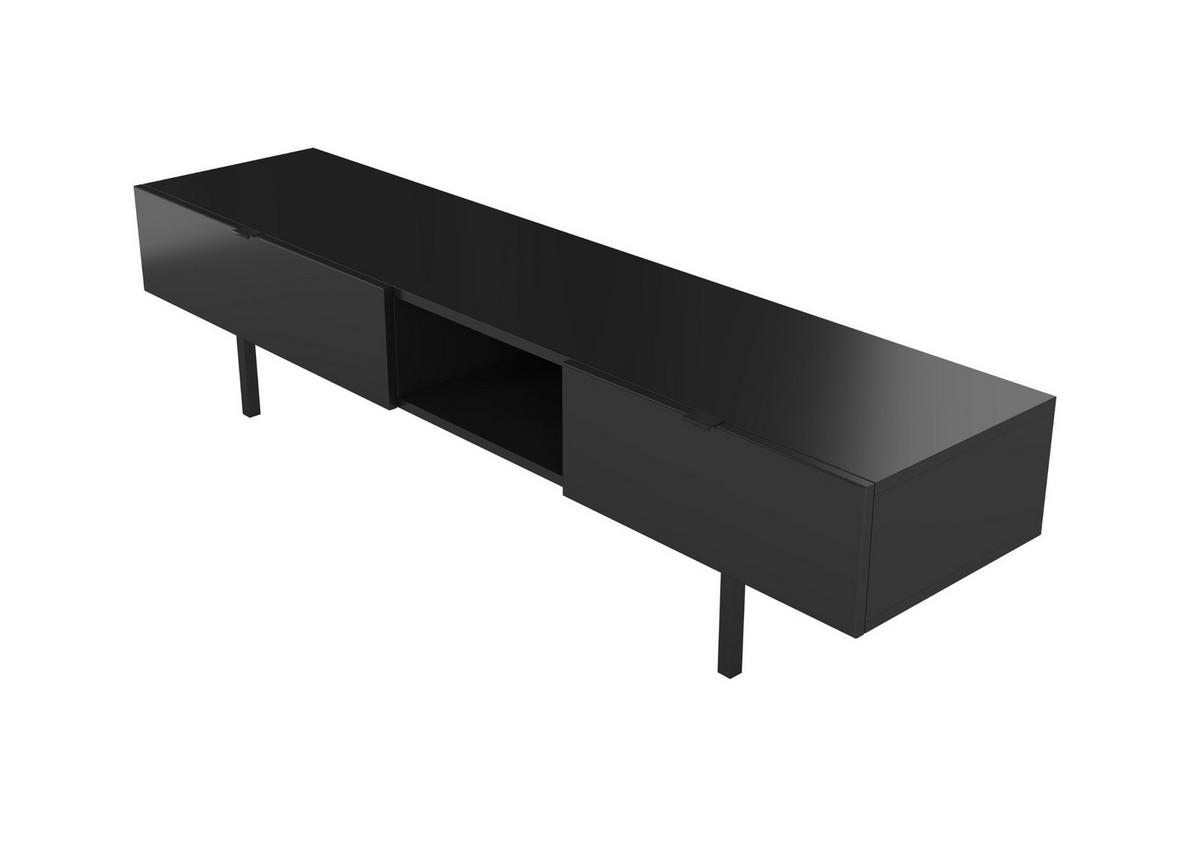 LOWBOARD Myway, Schwarz, 1 Schublade, Minimalistisch, 180 cm - Schwarz, Holzwerkstoff/Metall (180/41.6/41.6cm) - Skandica