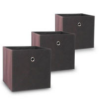 FALTBOX Oslo Braun 3er-Set - Braun, Textil (32/32/32cm) - Vladon