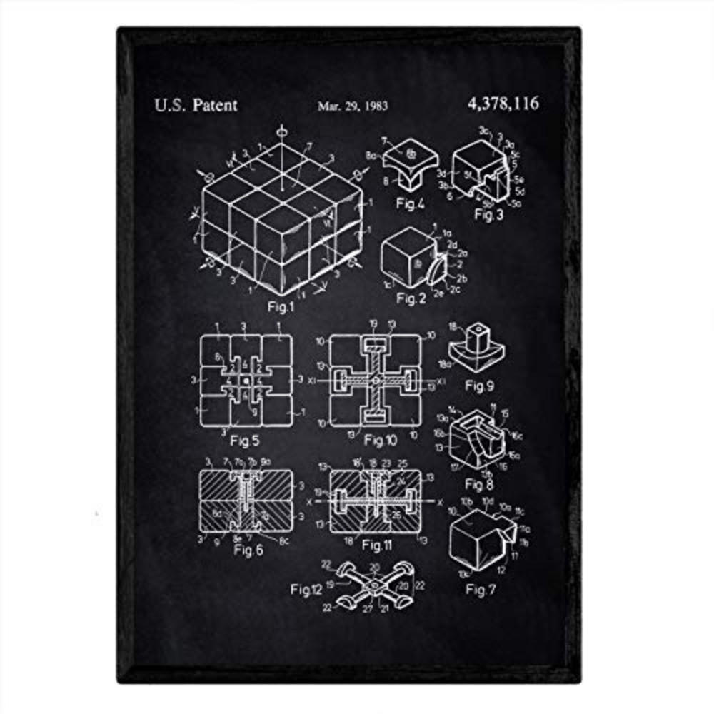 POSTER Rubiks Cube Patent A3 Rahmenlos - Klar, Papier (29.7/5/42cm) - Nacnic