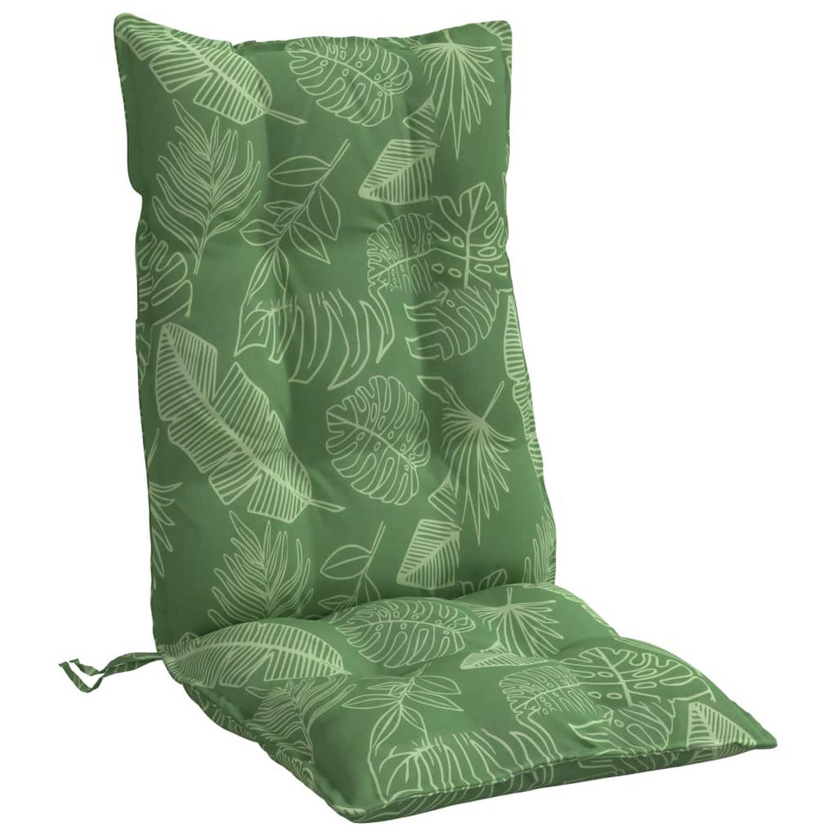 HOCHLEHNER-AUFLAGEN 4 Stk. Blattmuster Oxford-Gewebe - Grün, Textil (50/7/120cm) - vidaXL