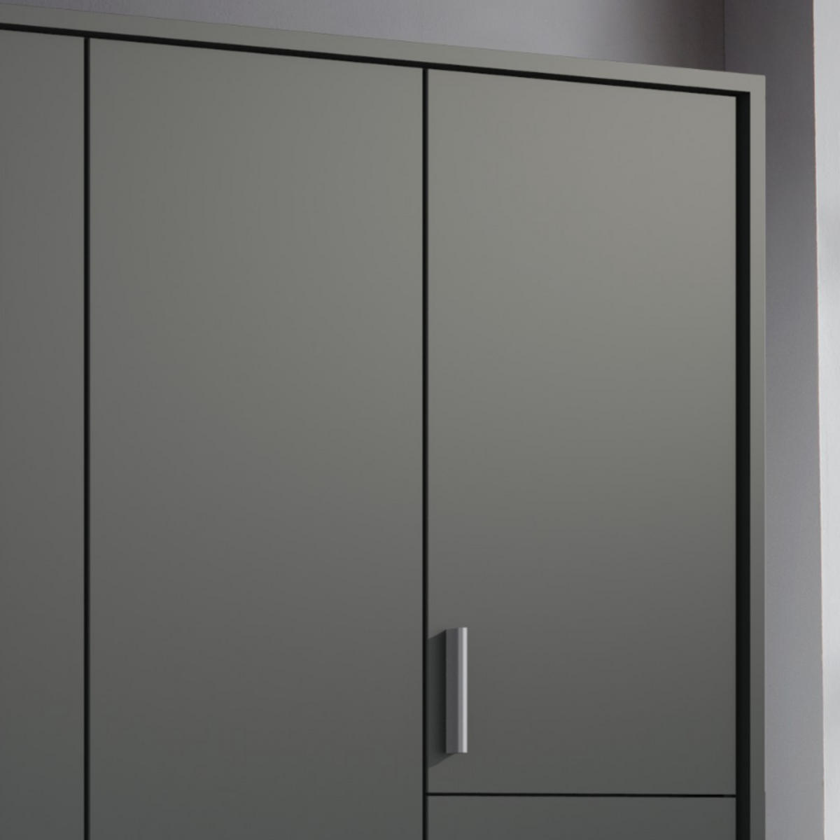 DREHTÜRENSCHRANK Kleiderschrank B273/H210/T58 cm mit Schubkästen & Passepartout & 2 Spiegeltüren, Grafit / 22577 - Silberfarben/Graphitfarben, Holzwerkstoff/Kunststoff (273/210/58cm) - luma-home