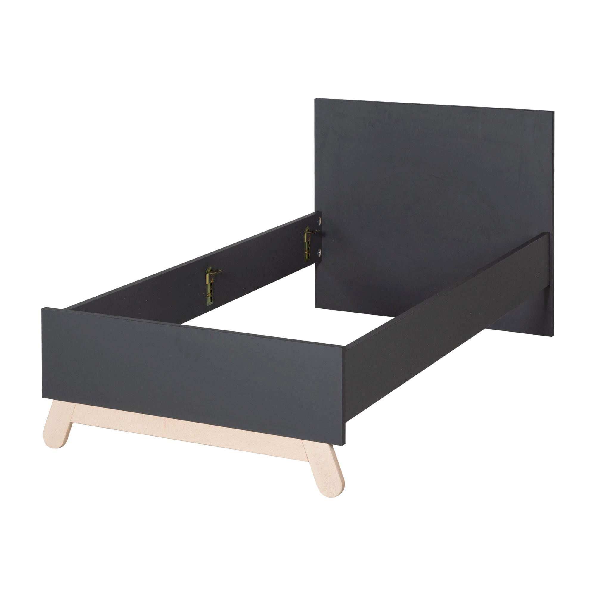 JUGENDBETT Jara 90x200 cm - Anthrazit, Holzwerkstoff (90/200cm) - Roba