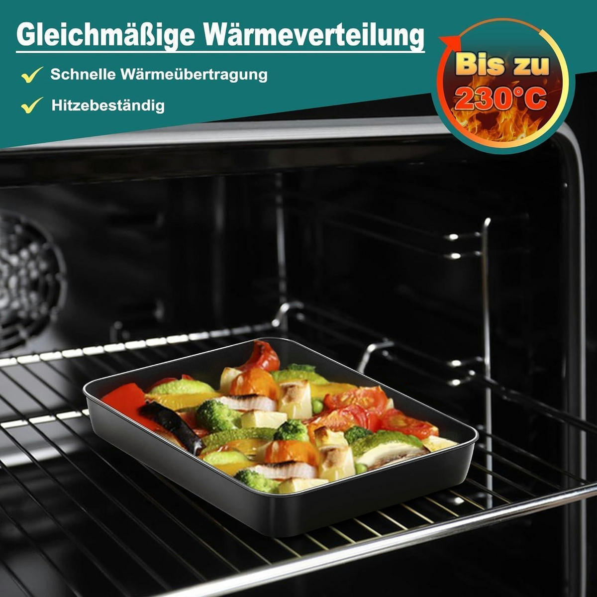 BACKBLECH 2er Set 26,5 x 20,6 x 5 cm - Schwarz, Metall (26.5/5/5cm)
