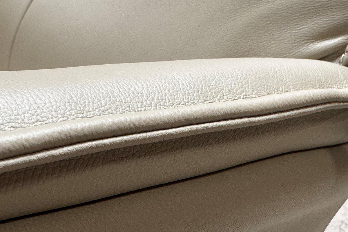 RELAXSESSEL-SET JOSIANE Grau Leder Relaxfunktion - Schwarz/Grau, Leder/Metall (78/107/87cm) - KAWOLA