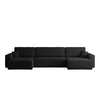 ECKSOFA Mit Schlaffunktion Und Bettkasten, Eckcouch BEST U XL Stoff Verita Schwarz - Schwarz, Holz (142/372cm) - Kaiser Möbel