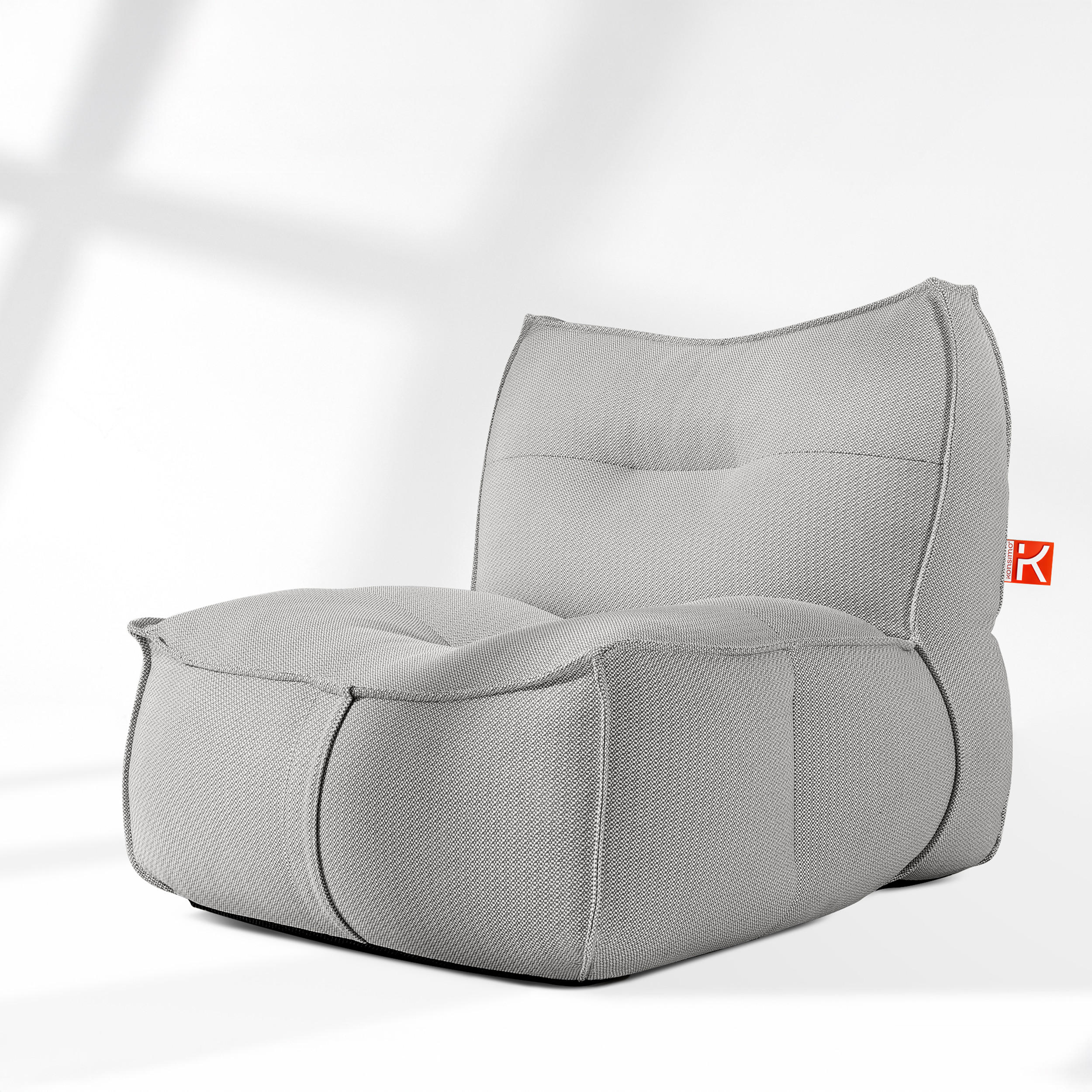 GARTENSESSEL LOVIA Lounge-Sessel, Dunkelgrau/Weiß - Dunkelgrau, Textil (90/82/106cm) - KONSIMO®