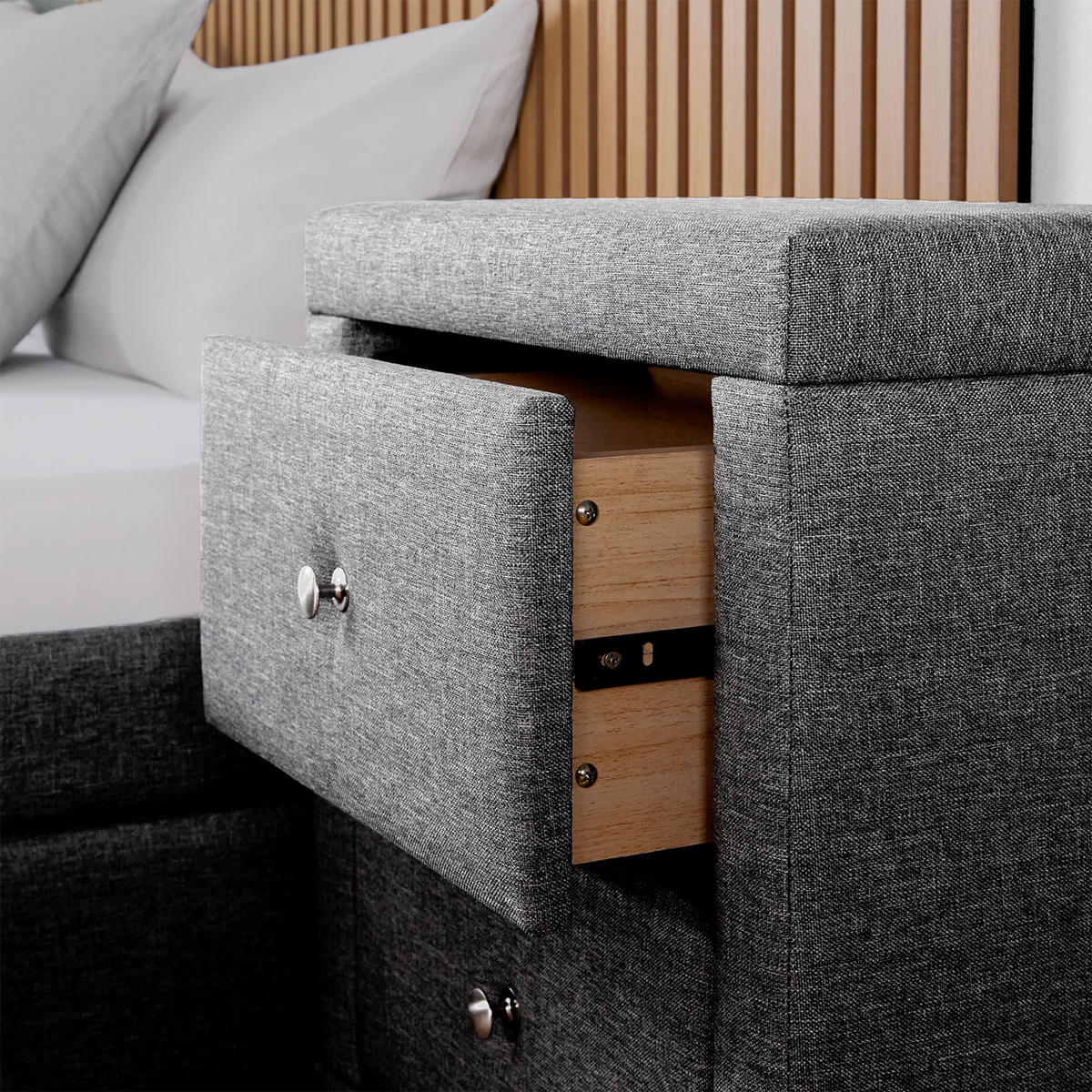 NACHTTISCH grau 2 Stück - Grau, Textil (47/54/29cm) - Homestyle4u