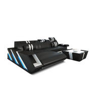 ECKSOFA Apollonia L - Schwarz, Leder (295/190cm) - Sofa Dreams