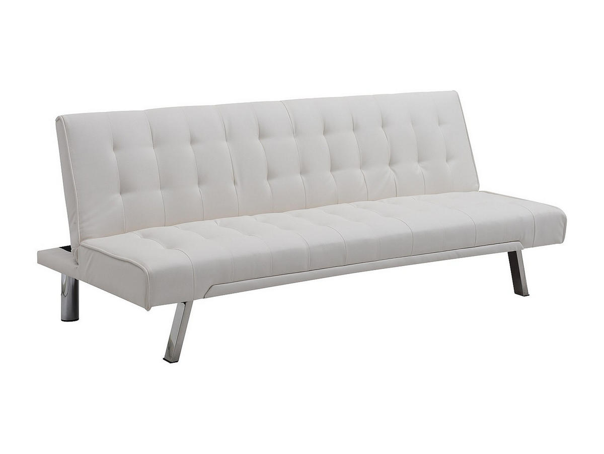 SCHLAFSOFA - 2 Personen - Kunstleder - Weiß - - Weiß, Leder (177/74/78cm) - Vente-Unique