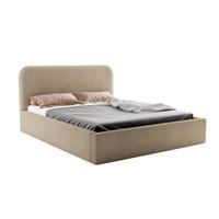 POLSTERBETT LAVINO 180x200 mit Bettkasten & Metallgestell – Bouclé Stoff MONTE Taupe - Taupe, Textil (180/200cm) - Luxkor24