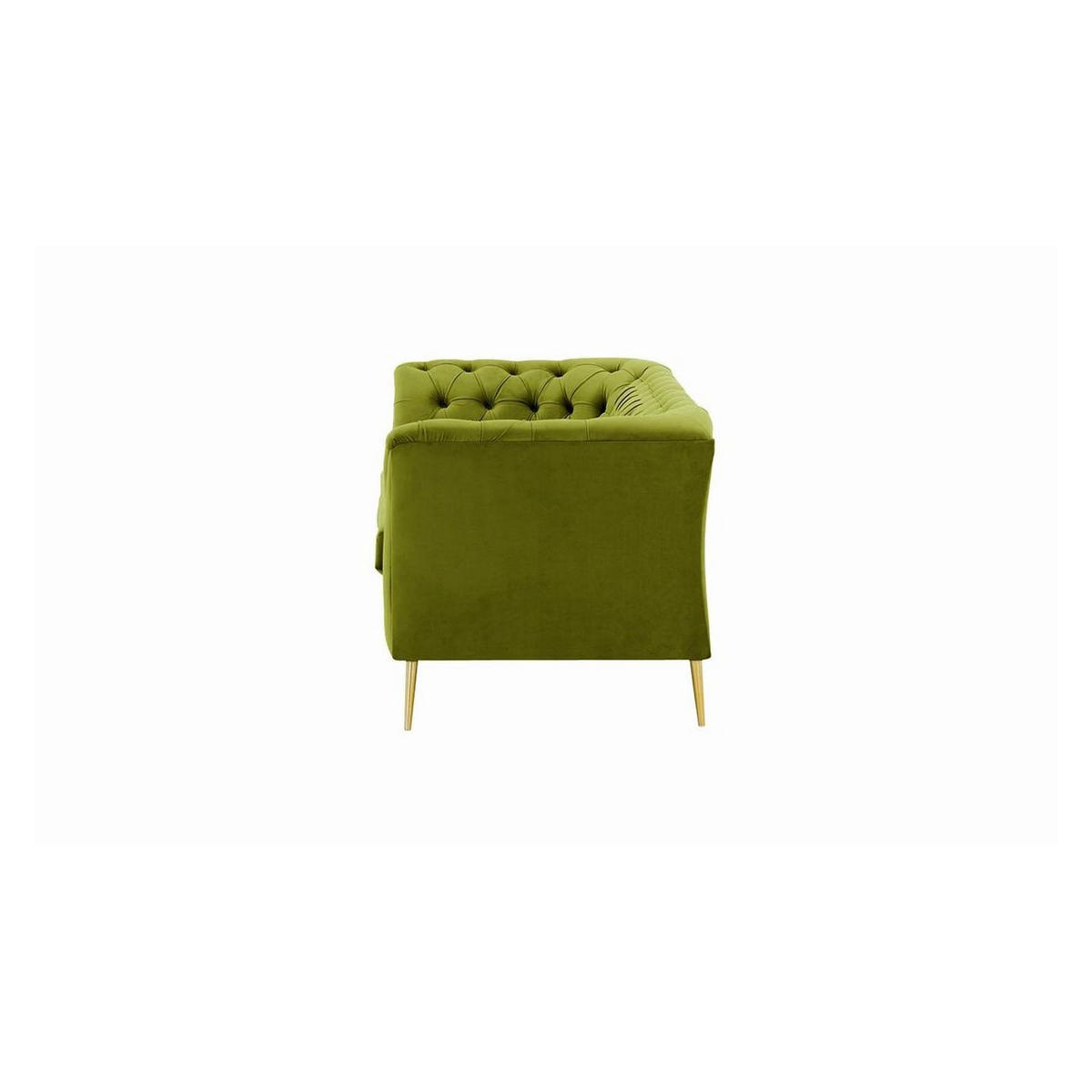2,5-SITZER-SOFA Chesterfield Modern-Velluto 9 - Olivgrün, Holz/Textil (209/74/80cm)
