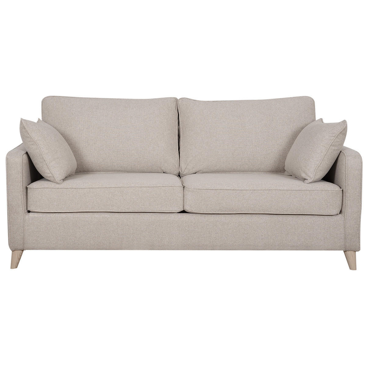 SCHLAFCOUCH Skandinavisch 3-Sitzer Kumingelb Matratze 10cm PAPEL - Beige, Textil (102/77/180cm) - Miliboo