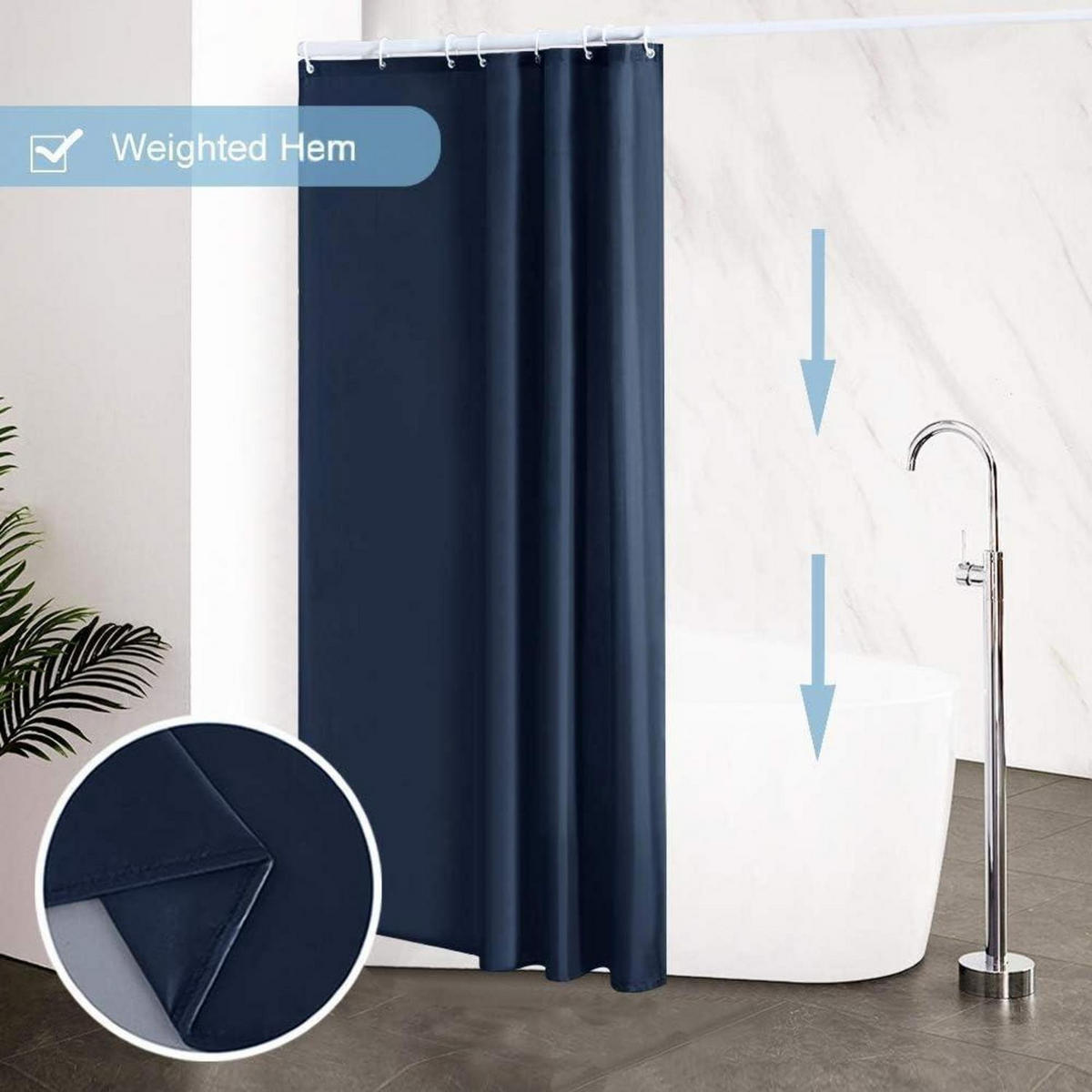 DUSCHVORHANG Textil Dunkelblau 120 x 180 cm - Dunkelblau, Textil (120/180cm)