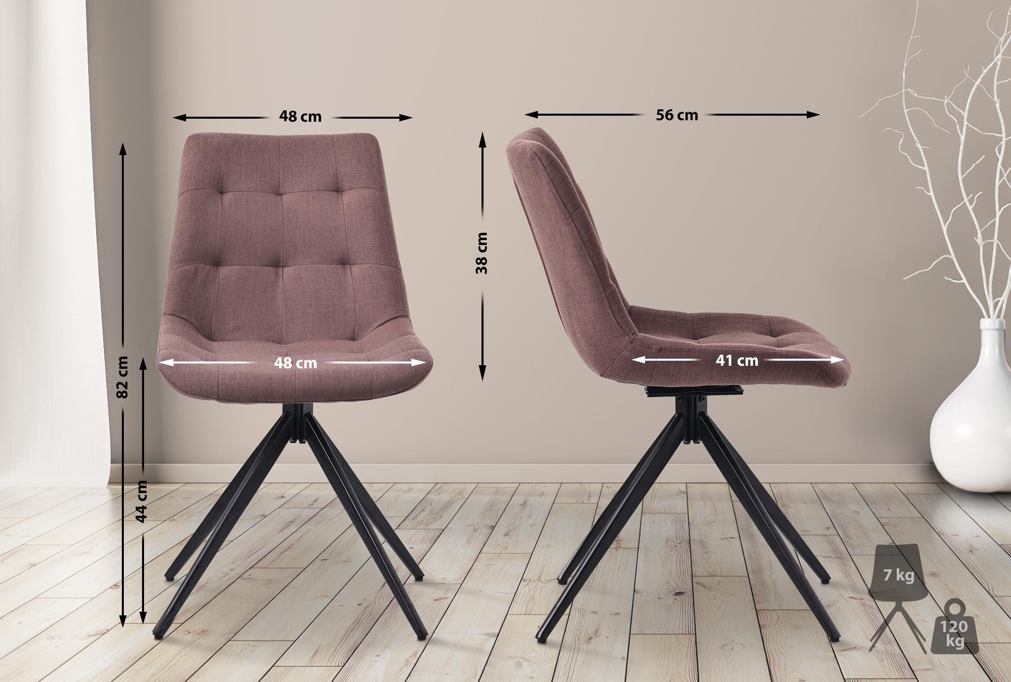 Thumbnail - CLP Drehstuhl, Braun, Textil, 48x82x56 cm, Arbeitszimmer, Bürostühle, Drehstühle