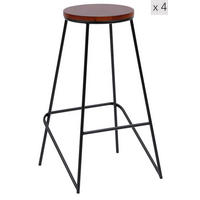 BARHOCKER 4er-Set Holz Braun - Braun, Holz (40/71/40cm) - Nordlys