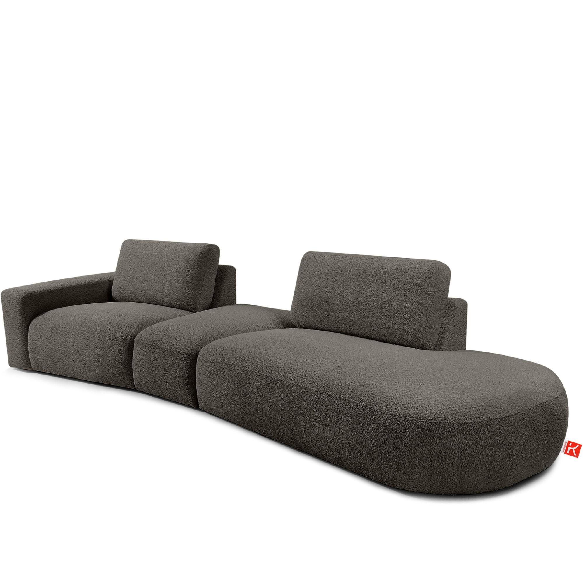 4-SITZER ECKSOFA ZUCCO Boucle rechts, Dunkelbraun - Dunkelbraun, Textil (350/84/105cm) - KONSIMO®