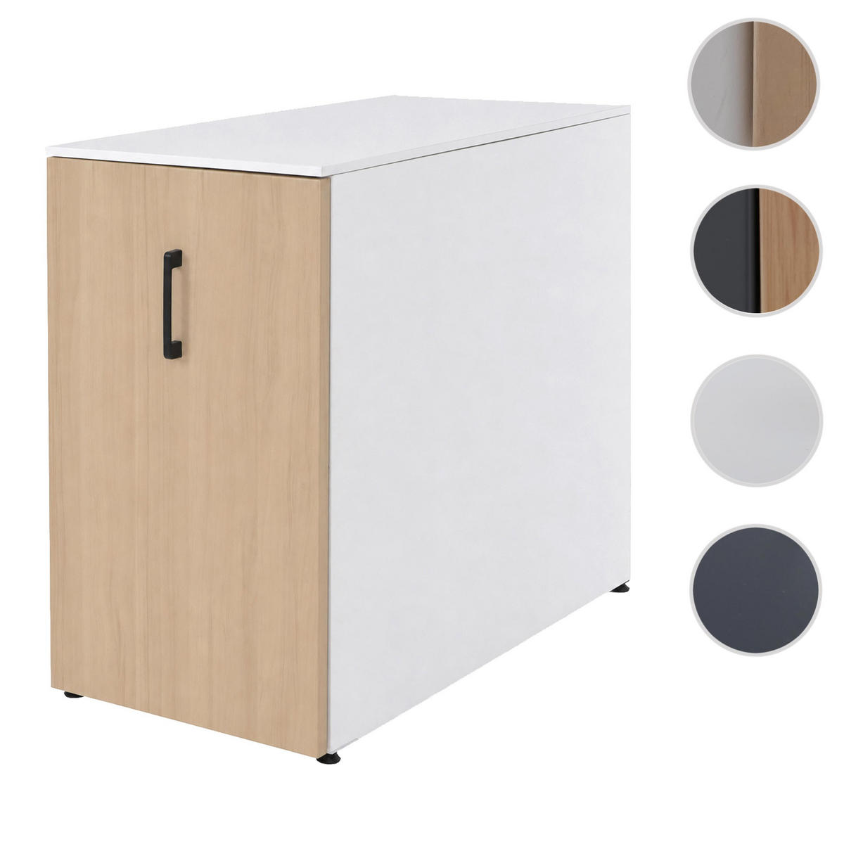 AKTENSCHRANK Weiß, Braun - Weiß/Braun, Metall (43/74/80cm) - MCW