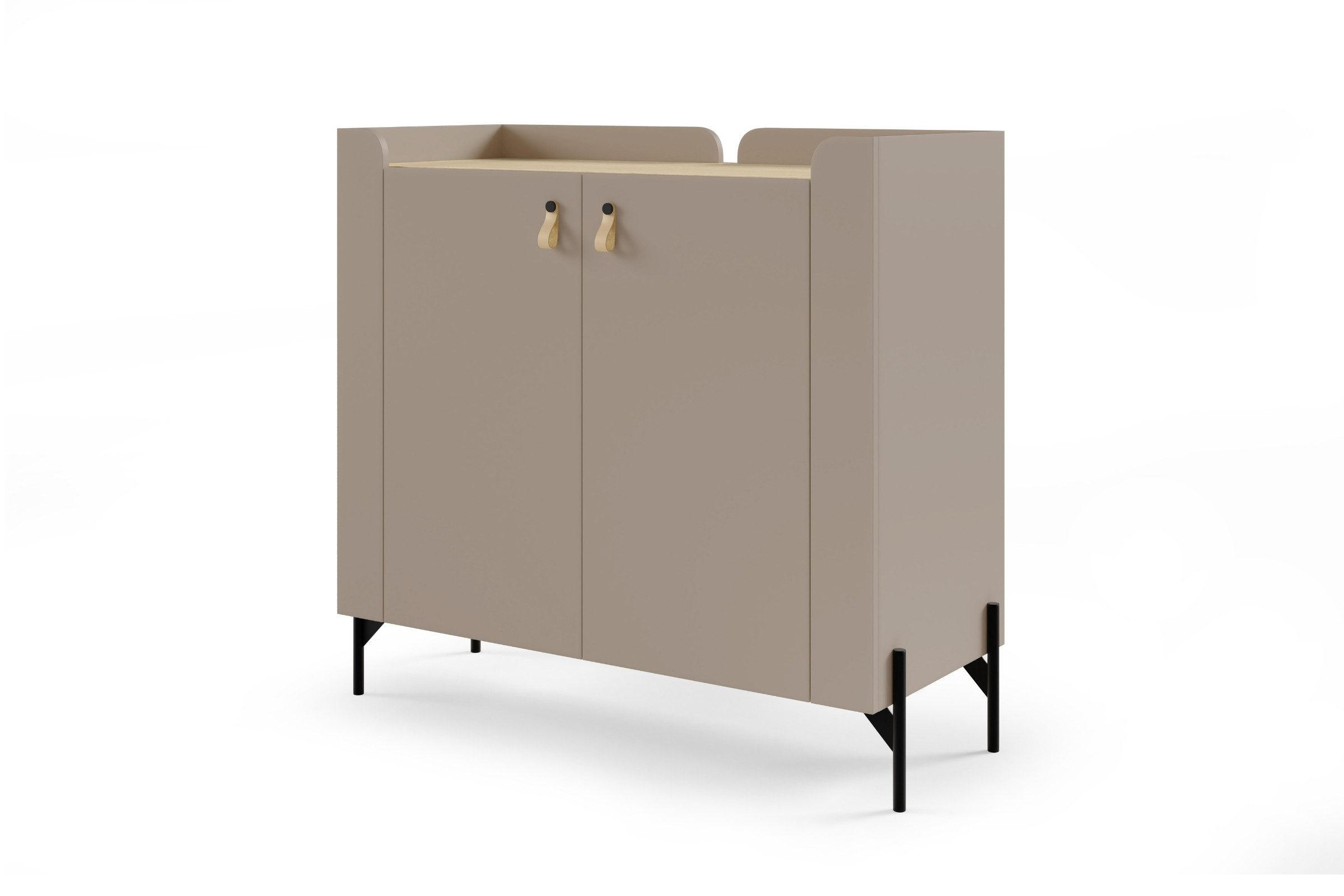 KOMMODE SOVI 07 100 / 95 / 42 cm in Porcini / Eiche Mavelie - Greige/Eichefarben, Holzwerkstoff (100/95/42cm) - Deine Möbel 24