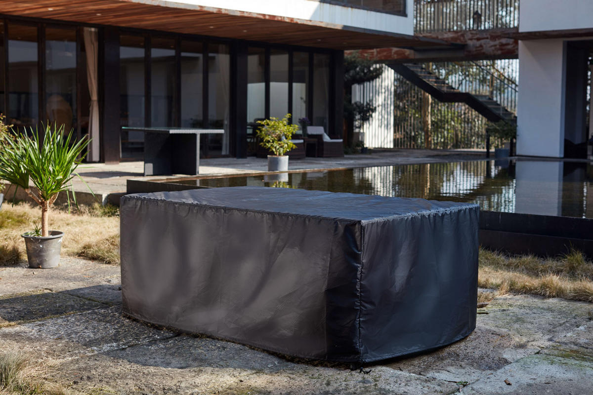 SCHUTZHÜLLE für Gartenmöbel Florida Schwarz - Schwarz, Kunststoff (110/73/224cm) - Concept Usine