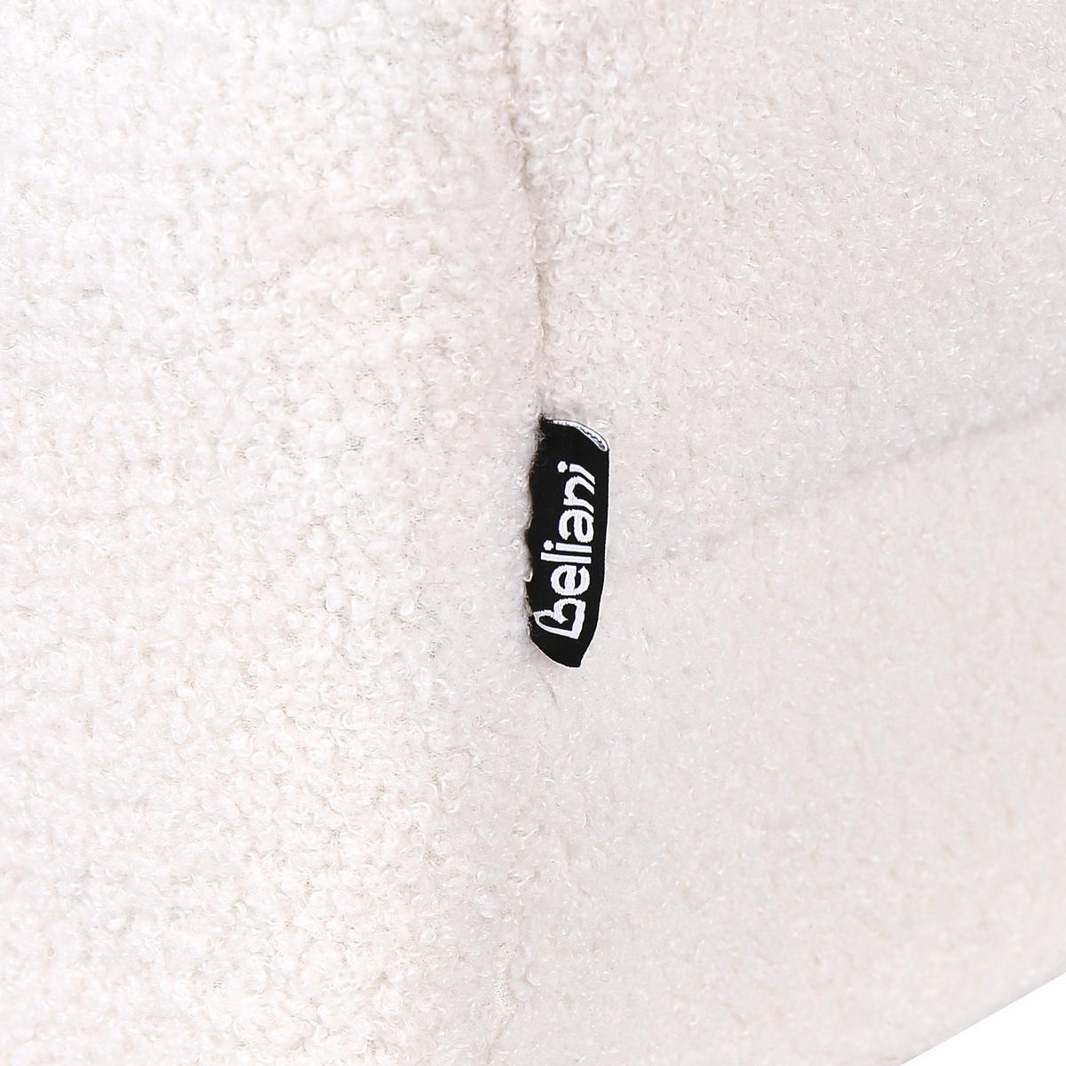 OTTOMANE Bouclé Weiß Alnes - Weiß, Textil (88/41/80cm) - Beliani