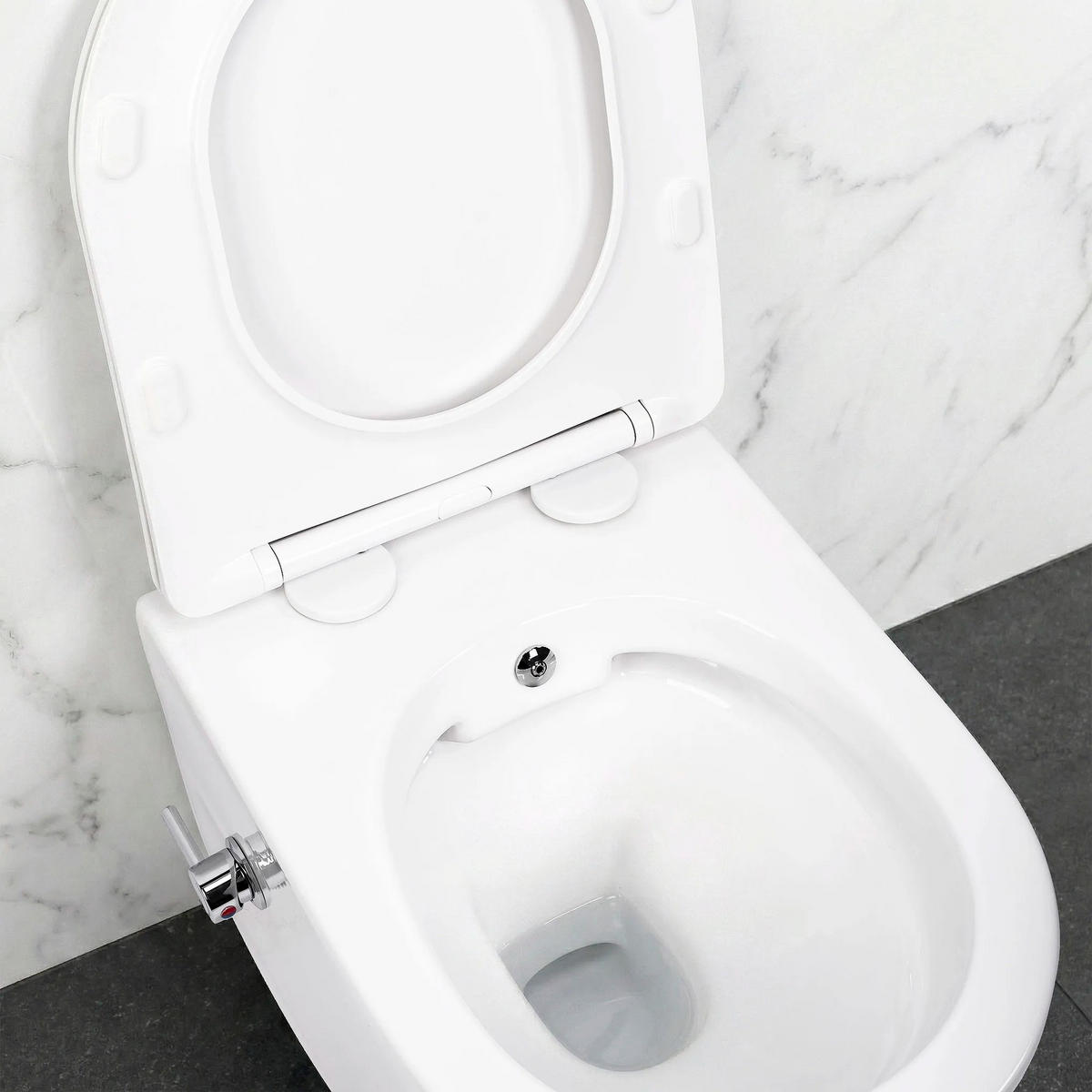 WANDHÄNGENDES Wc Rea Carlo Lux Rimless Mit Bidetfunktion - Weiß, Keramik (37/18/49.5cm) - REA