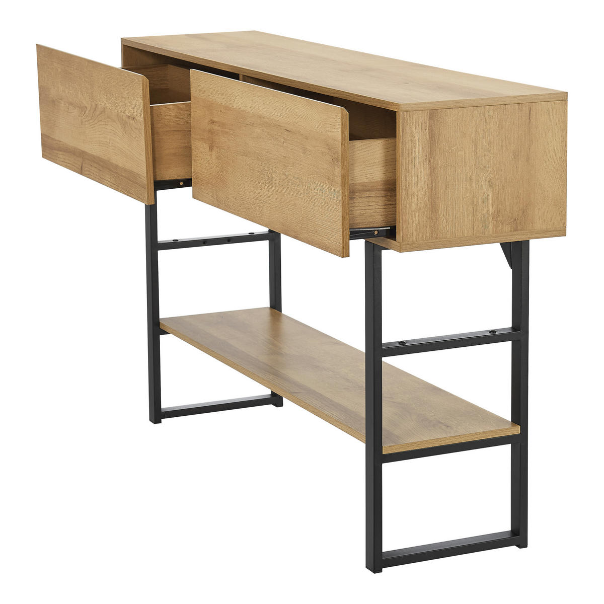 KONSOLENTISCH Varberg - Eichefarben, Holzwerkstoff/Metall (30/120/75cm) - [en.casa]