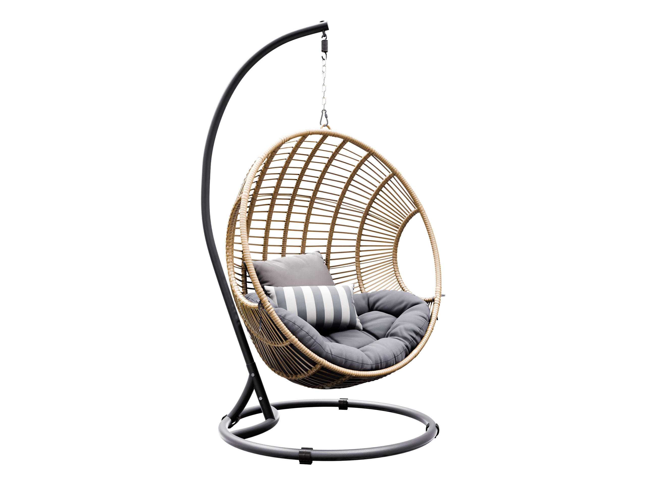 HÄNGESESSEL Nora - Beige, Metall (104/197/69cm) - MIRJAN24