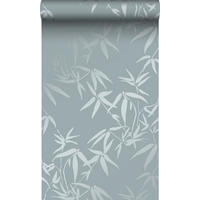 TAPETE Bambusblätter 53 cm x 10.05 m - Blau, Papier (53/1000cm) - Origin Wallcoverings