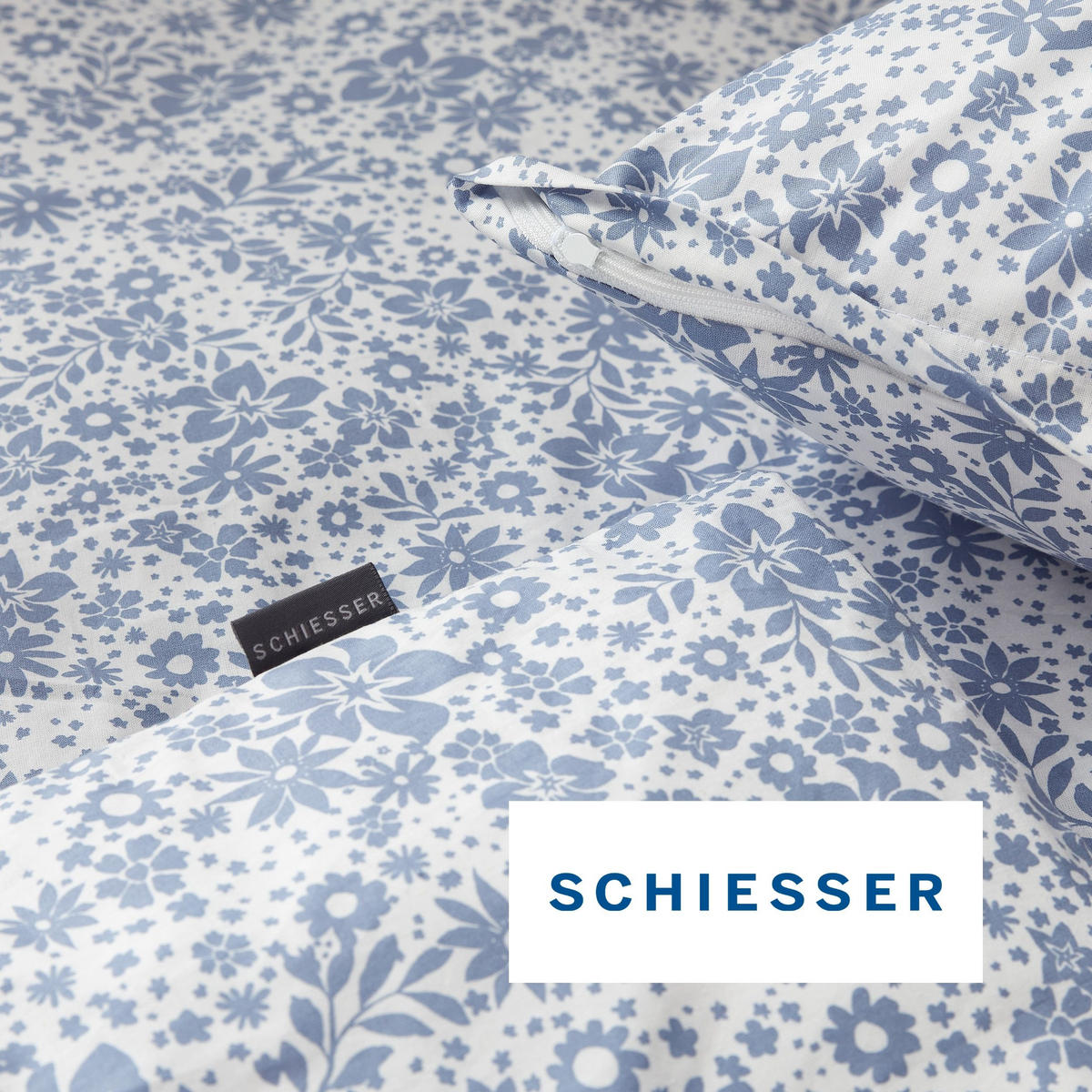 BETTWÄSCHESET Flower - Renforcé - 2-teilig - 135 x 200 cm - Hellblau - Hellblau, Textil (135/200cm) - SCHIESSER