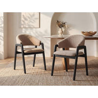 STUHL - 56 cm x 53.5 cm - holz - taupe Soluna - Schwarz/Braun, Holz/Holzwerkstoff (56/82/53.5cm) - Vente-Unique