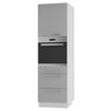 BACKOFEN-HOCHSCHRANK Kvantum D14/RU/3M Dust Grey Matt / Weiß Matt 60 / 59 / 207cm - Weiß/Grau, Holz/Holzwerkstoff (60/207/59cm) - Feldmann-Wohnen