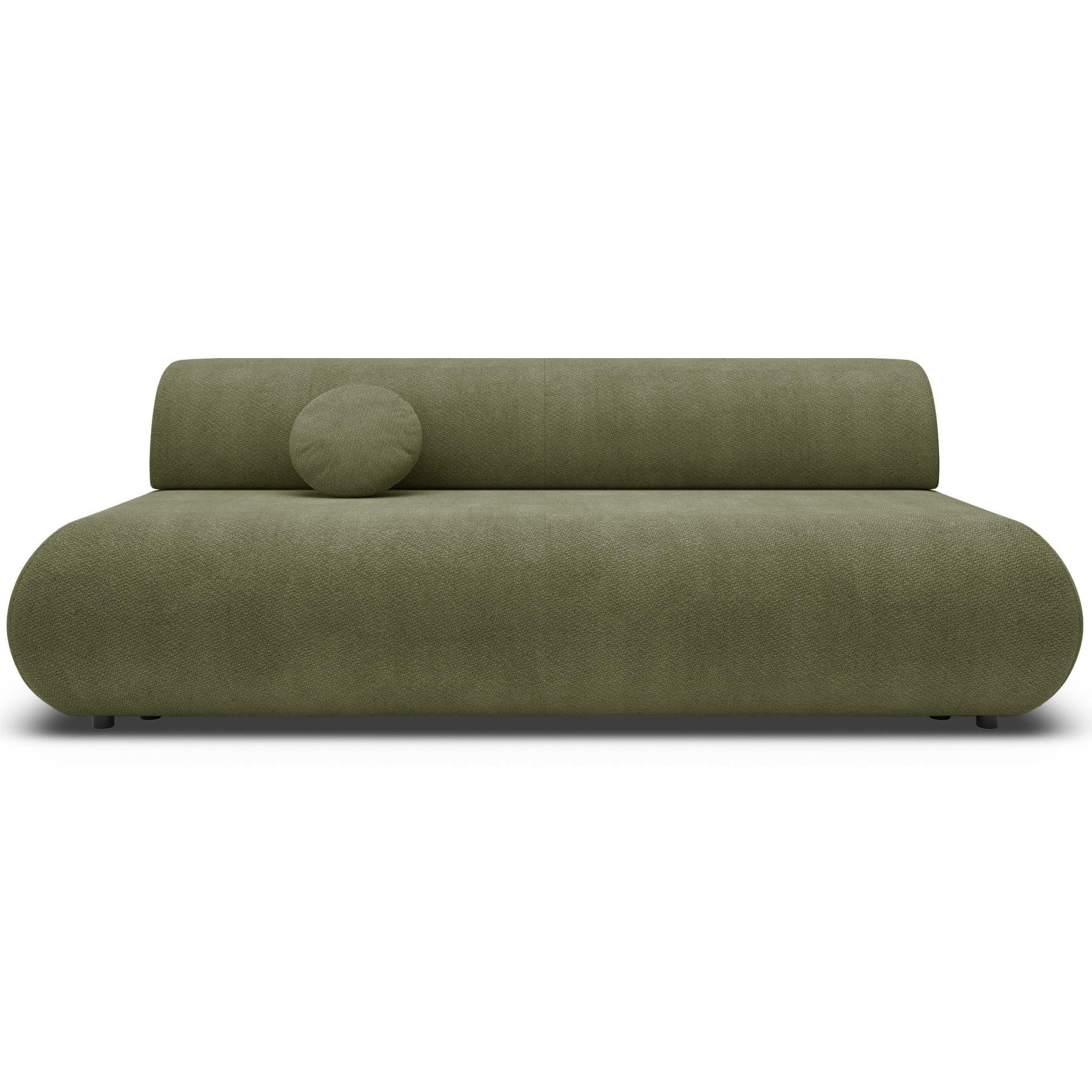 3-SITZER SCHLAFSOFA Olivgrün Chenille - Schwarz/Olivgrün, Kunststoff/Textil (214/74/100cm) - Selsey