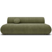 3-SITZER SCHLAFSOFA Olivgrün Chenille - Schwarz/Olivgrün, Kunststoff/Textil (214/74/100cm) - Selsey