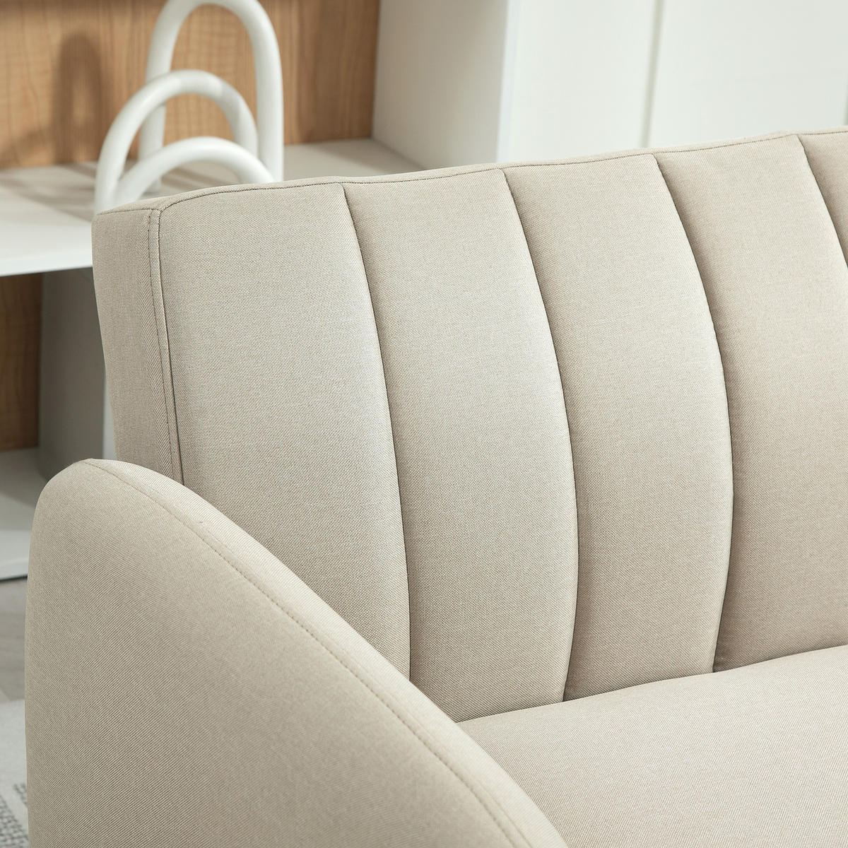 SCHLAFSOFA 2er-Sitz DE-14588 3-fach verstellbare Rückenlehne Beige - Beige, Holzwerkstoff (173/73/75cm) - ComfortXL