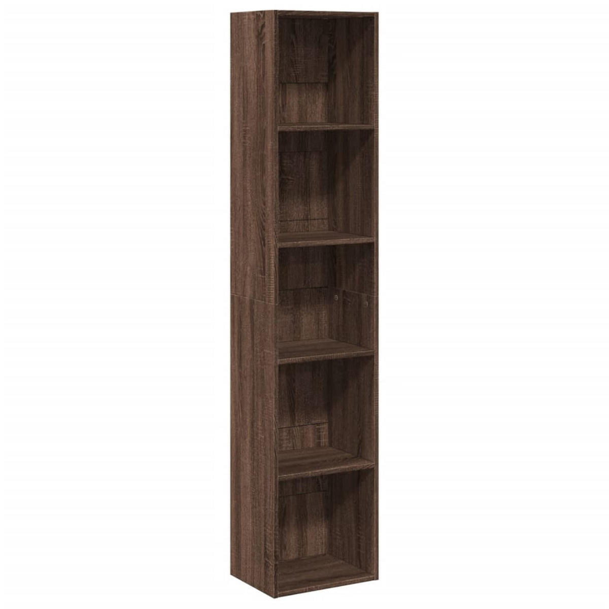 BÜCHERREGAL mit 5 Fächern 40/30/189 cm aus Holzwerkstoff Braun Eichen-Optik Dekor - Dunkelbraun, Holz (40/189/40cm) - vidaXL