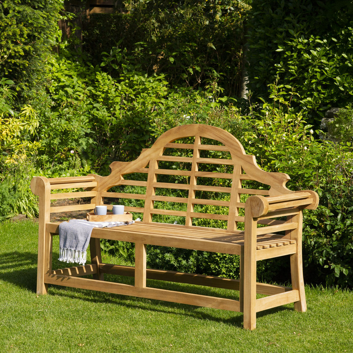 GARTENBANK Java Natur 150cm - Braun, Holz (166/104/58cm) - Happy Garden