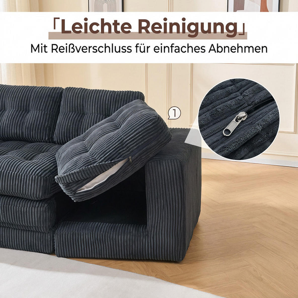 SCHLAFSOFA 140/85/54 cm Schwarz Cord - Schwarz, Textil (85/54/140cm) - Oxeza