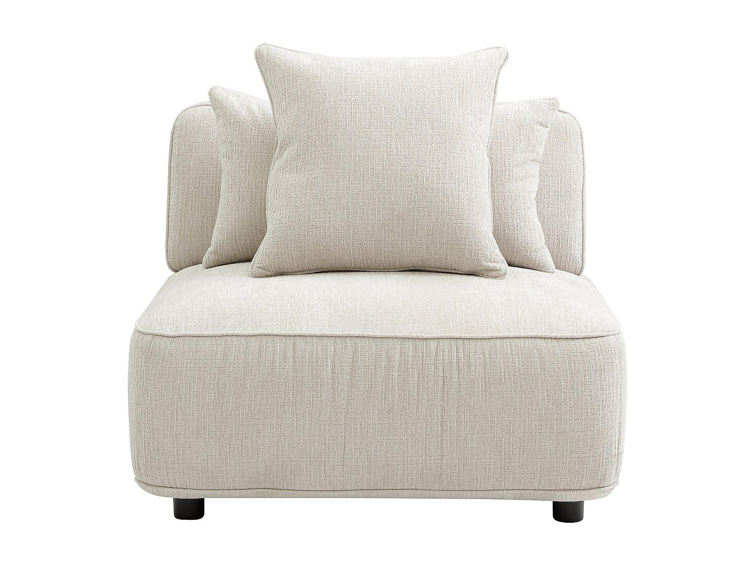 SESSEL mit gerader Rückenlehne - 1 Person - stoff - beige Lelaco - Beige, Textil (91/74/105cm) - Vente-Unique