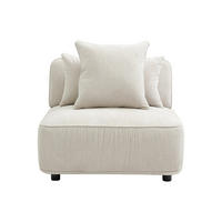 SESSEL mit gerader Rückenlehne - 1 Person - stoff - beige Lelaco - Beige, Textil (91/74/105cm) - Vente-Unique